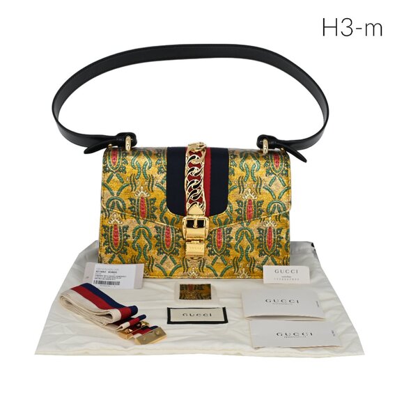 Gucci Small Sylvie Multicolor Brocade Shoulder Bag - Picture 6 of 12